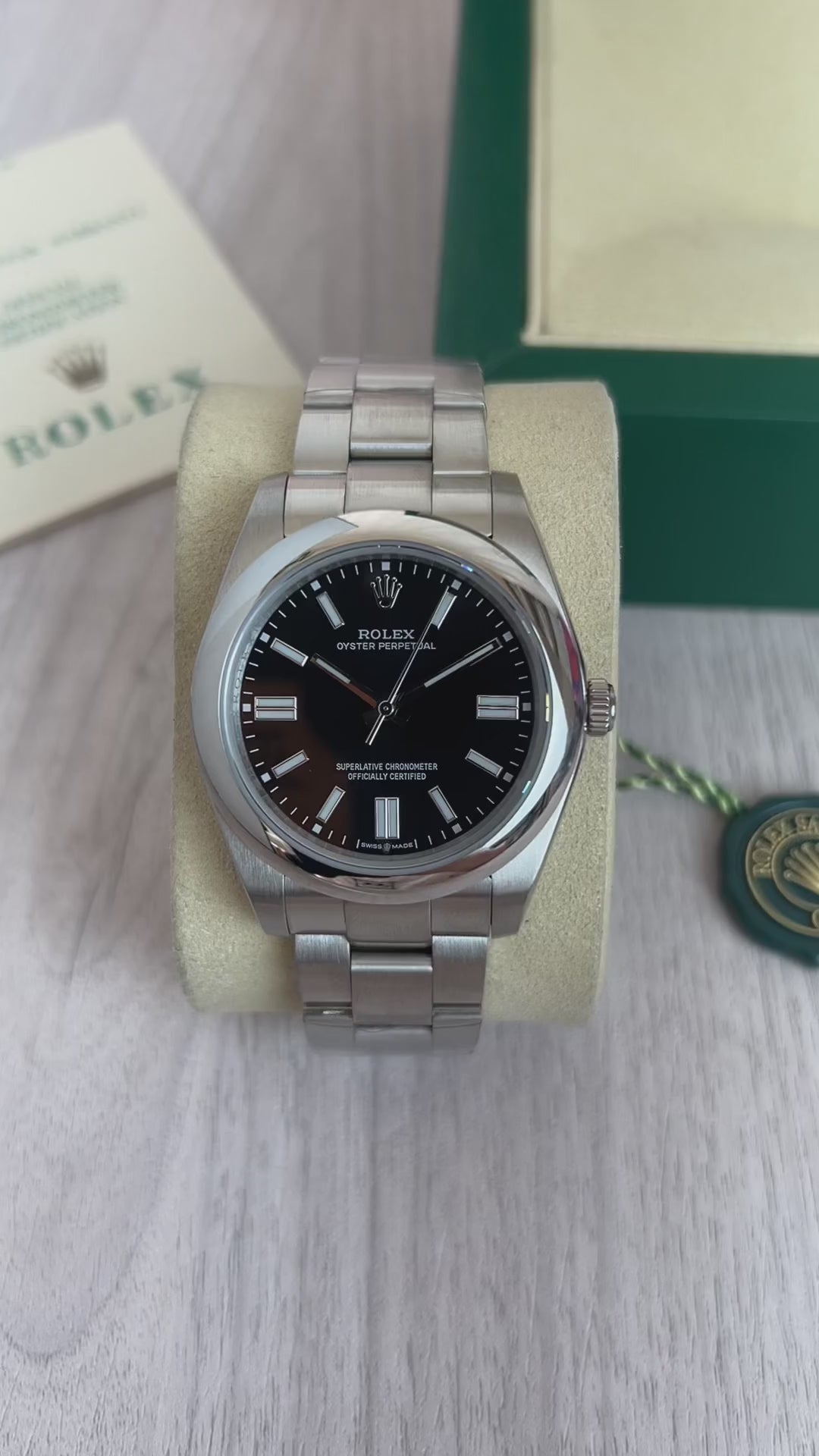 ROLEX OYSTER PERPETUAL PRATA PRETO 41MM