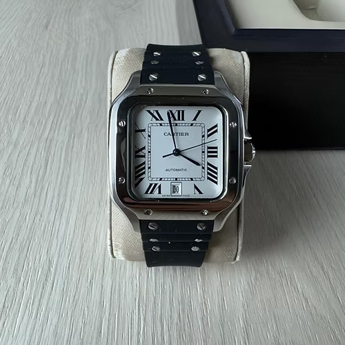 CARTIER SANTOS PRATA PRETO 40MM X 47MM