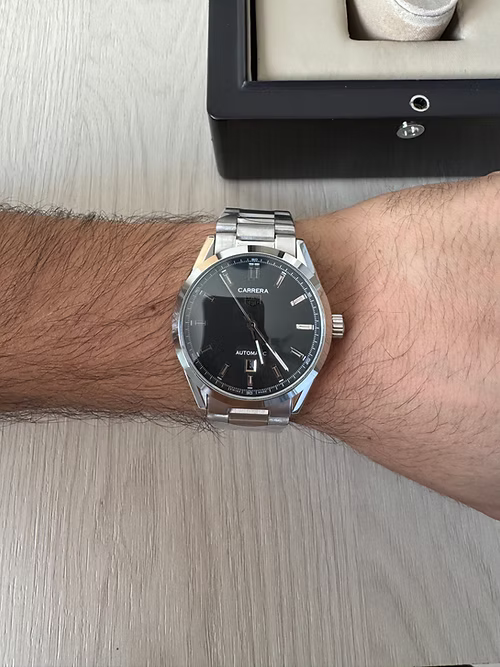 TAG HEUER CARRERA CAL 5 PRATA CINZA AUTOMATICO 41MM