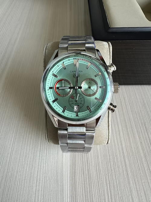 TAG HEUER CARRERA PORSCHE PRATA VERDE 41MM