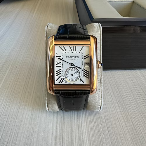 CARTIER TANK ROSE COURO 35MM X 43MM