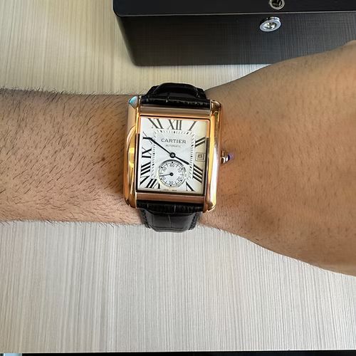CARTIER TANK ROSE COURO 35MM X 43MM