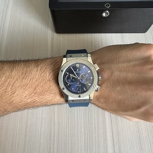 HUBLOT CLASSIC FUSION PRATA AZUL 42MM