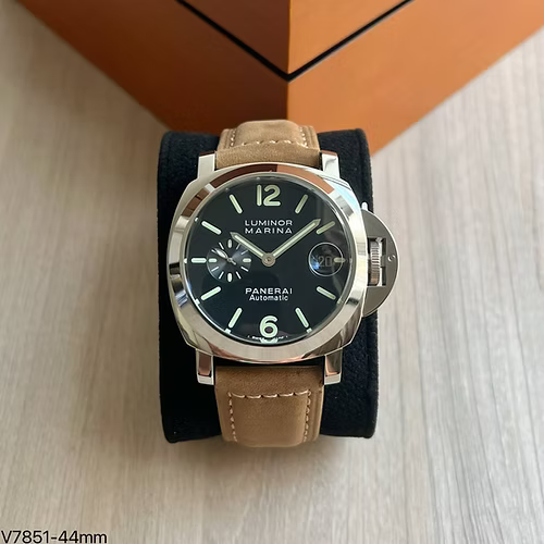 PANERAI LUMINOR MARINA PRATA COURO 44MM