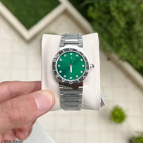 BVLGARI BULGARI PRATA VERDE 33MM FEMININO