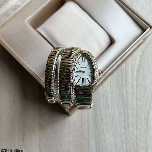 BVLGARI SERPENTE MISTO BRANCO 2 VOLTAS 23MM X 35MM FEMININO