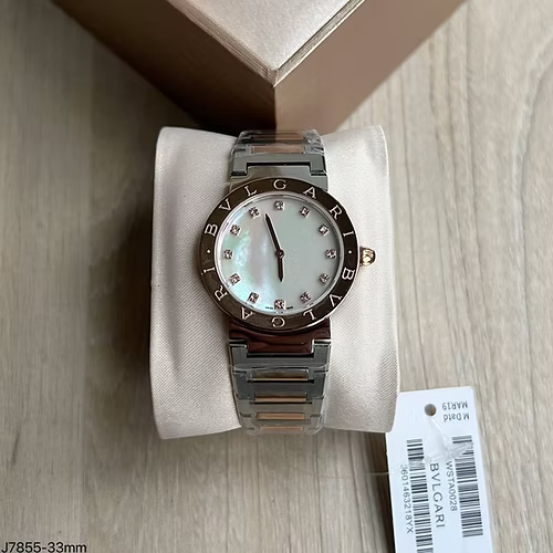 BVLGARI BULGARI PRATA ROSE MADRE PEROLA 33MM FEMININO