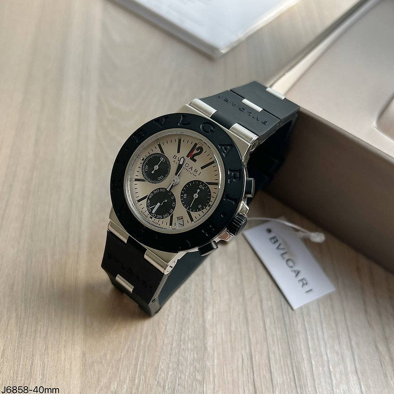 BVLGARI ALUMINIUM PRATA BRANCO 40MM