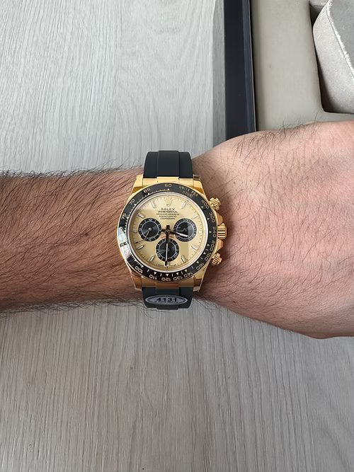 ROLEX DAYTONA DOURADO COURO + BORRACHA 40MM