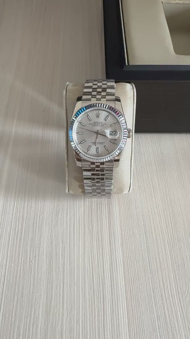 ROLEX DATEJUST PRATA BRANCO FEMININO 36MM