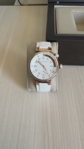 LOUIS VUITTON TAMBOUR PRATA ROSE BRANCO BORRACHA 41MM