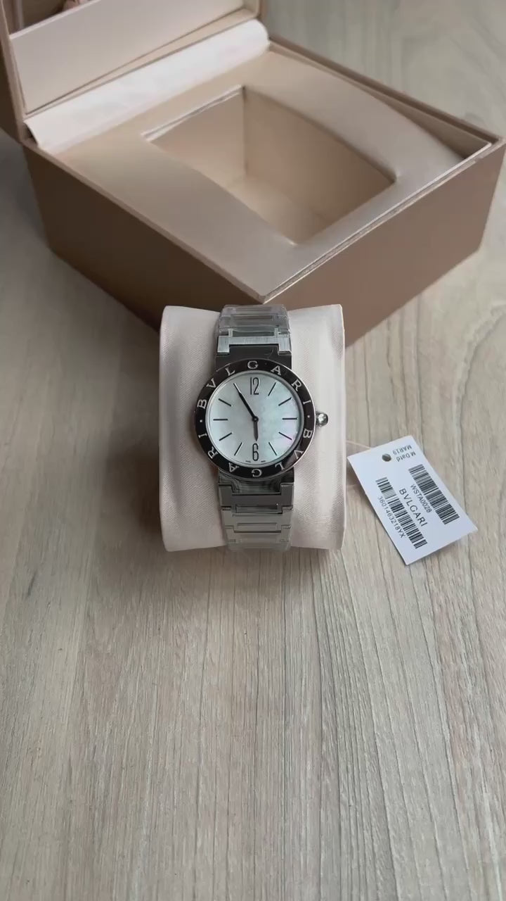 BVLGARI BULGARI PRATA MADRE PEROLA 33MM FEMININO