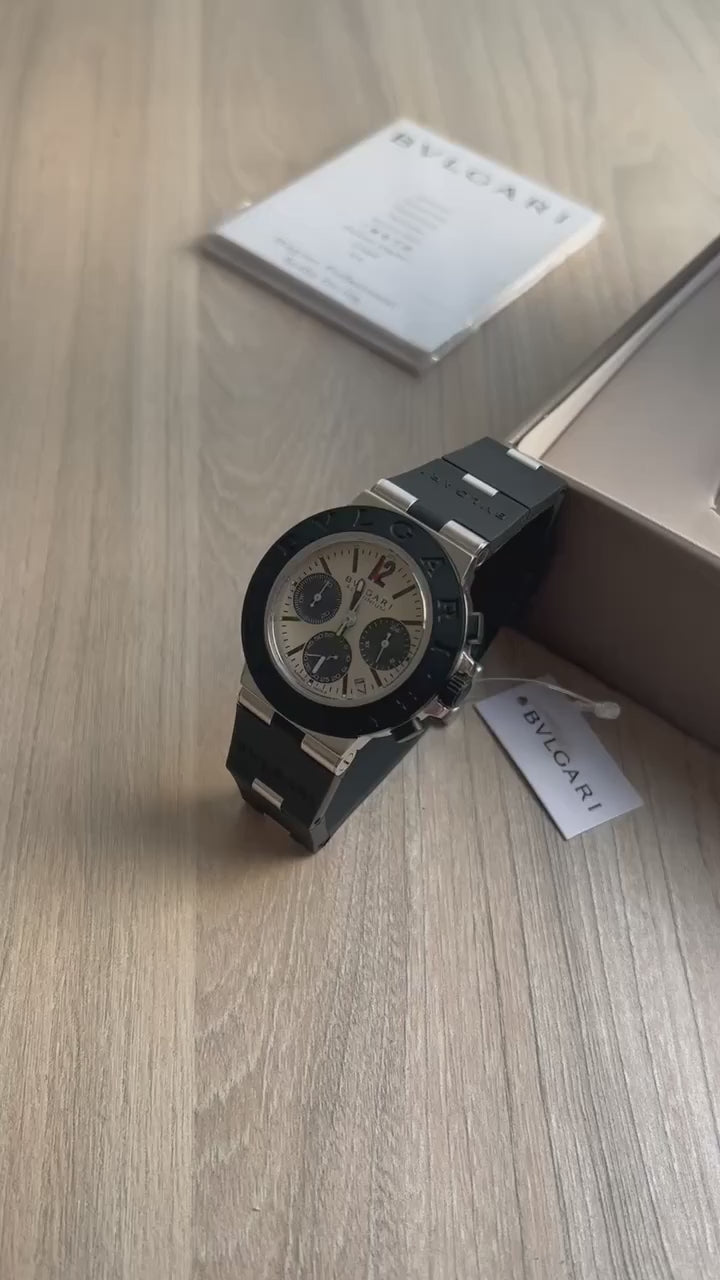 BVLGARI ALUMINIUM PRATA BRANCO 40MM