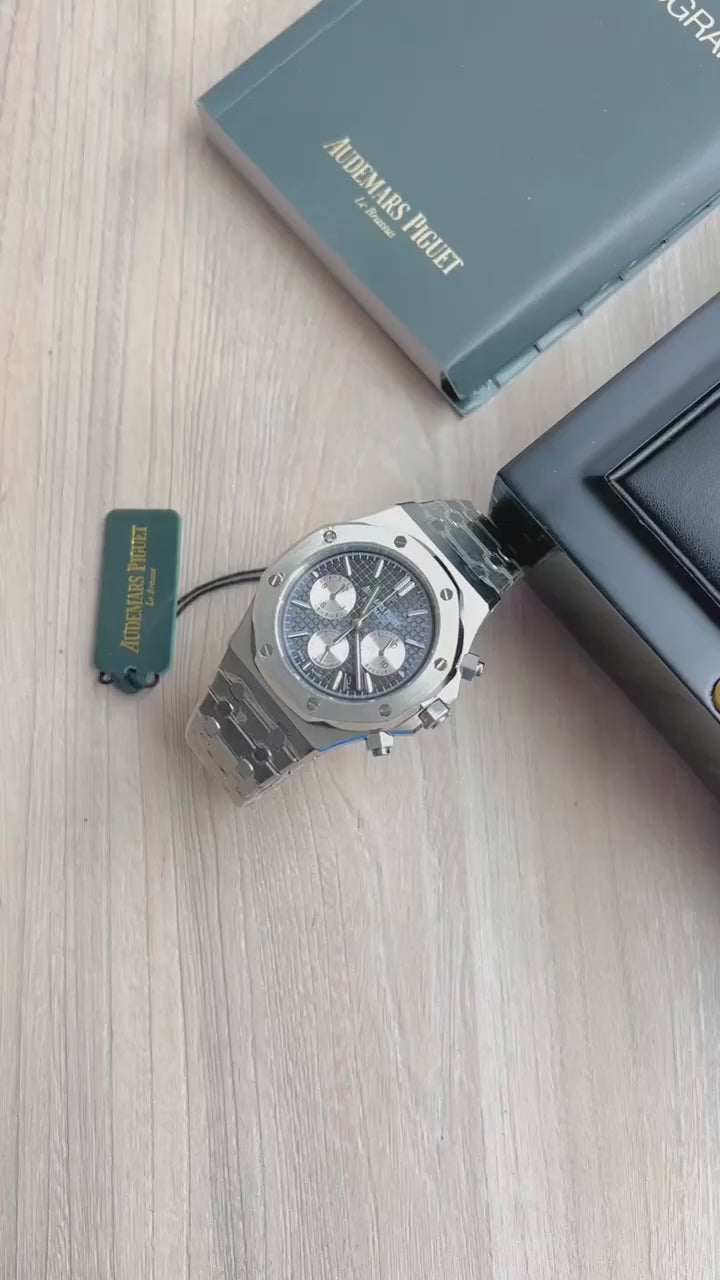 AUDEMARS PIGUET ROYAL CHRONOGRAPH PRATA CINZA 41MM
