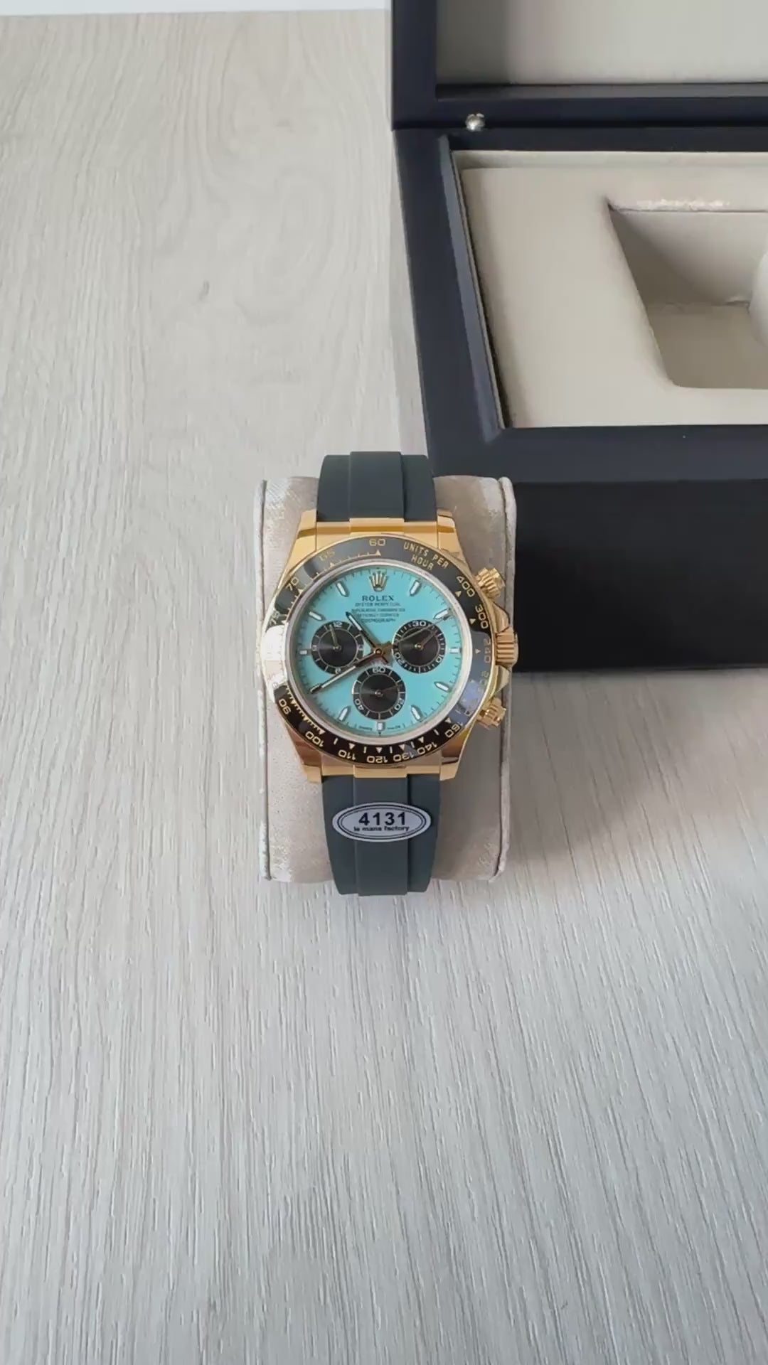 ROLEX DAYTONA DOURADO AZUL COURO + BORRACHA 40MM