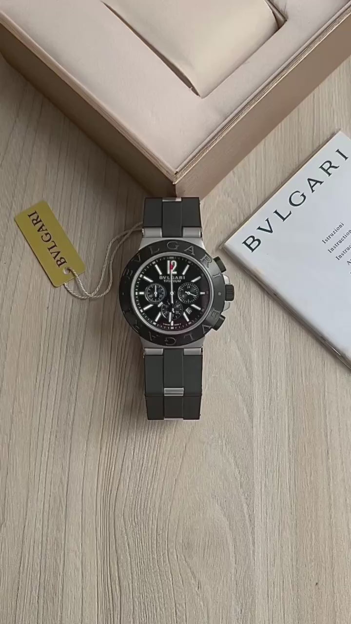BVLGARI ALUMINIUM PRATA PRETO 40MM